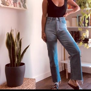 High waisted patchwork denim!